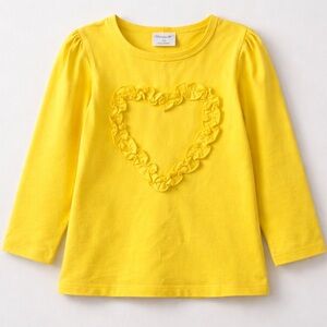 Noomelfish Long sleeve yellow heart tee EUC size 4T